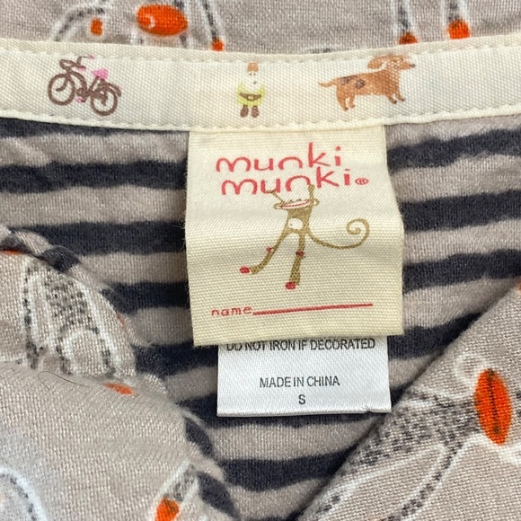 MUNKI MUNKI Flannel Pajama Set Sock Monkey Bamboo and Cotton Size S - Picture 4 of 16
